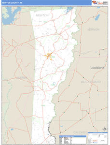 Newton County, Texas Zip Code Wall Map