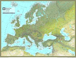 National Geographic Europe Physical Wall Map
