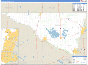 Nicollet County, Minnesota Zip Code Wall Map