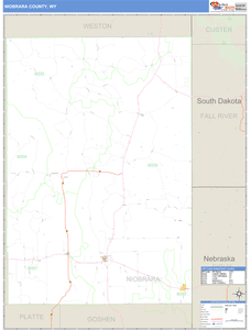 Niobrara County, Wyoming Zip Code Wall Map
