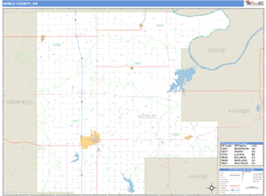 Noble County, Oklahoma Zip Code Wall Map