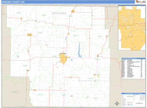 Nodaway County, Missouri Zip Code Wall Map