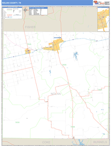 Nolan County, Texas Zip Code Wall Map