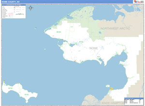 Nome County, Alaska Zip Code Wall Map