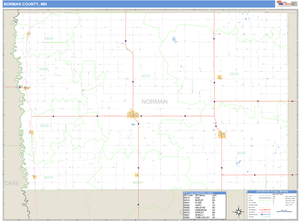 Norman County, Minnesota Zip Code Wall Map