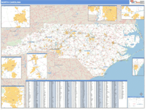 North Carolina ZIP Code Wall Map