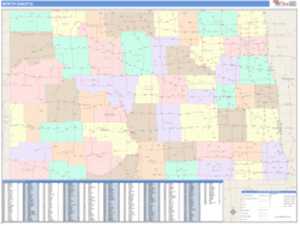 North Dakota Business Wall Map