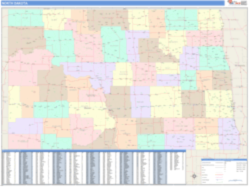 North Dakota Business Wall Map Market Maps (IDI)