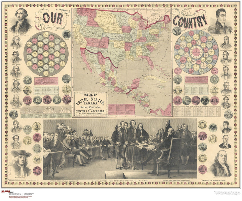 North America Antique Wall Map 1859 Maps.com