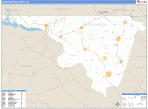 Northampton County, North Carolina Zip Code Wall Map