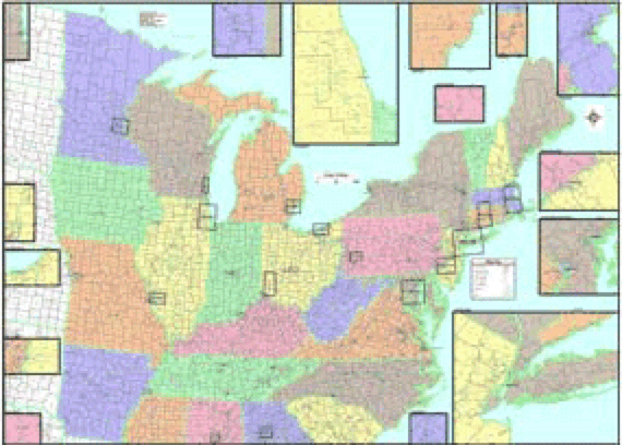 Northeast US Regional Wall Map A | Map Geek.com