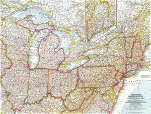 Northeastern United States Map 1959