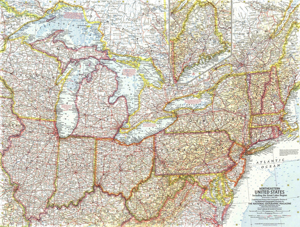 Northeastern United States Map 1959 Maps.com