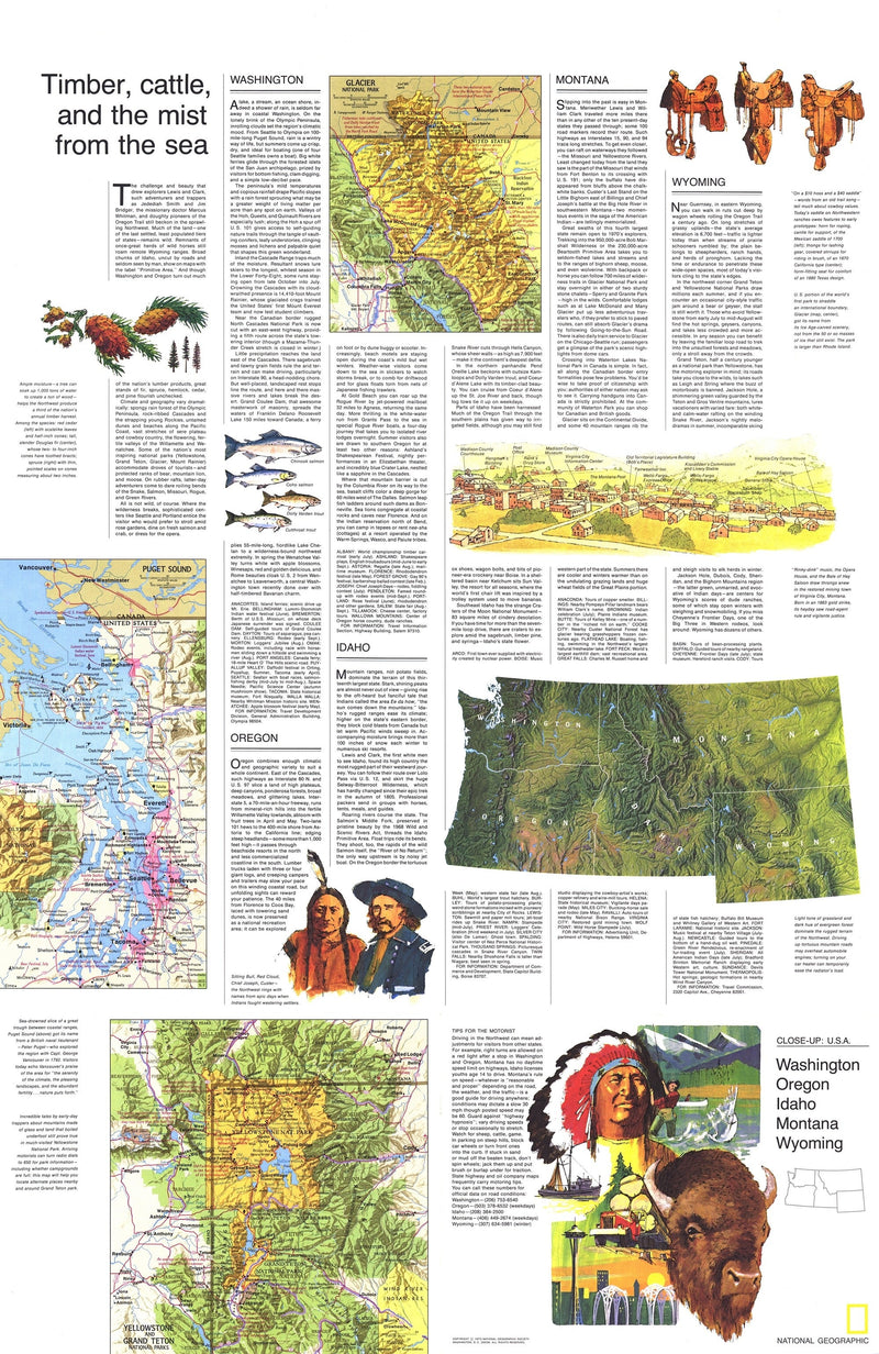 Northwest Map 1973: Timber, Cattle, and the Mist from the Sea Maps.com