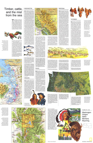 Northwest Map 1973: Timber, Cattle, and the Mist from the Sea Maps.com