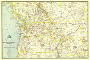 Northwestern United States and Canadian Provinces Map 1941