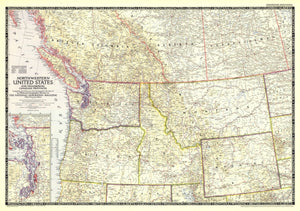 Northwestern United States and Canadian Provinces Map 1950