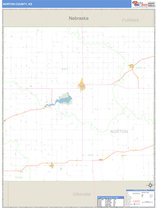 Norton County, Kansas Zip Code Wall Map