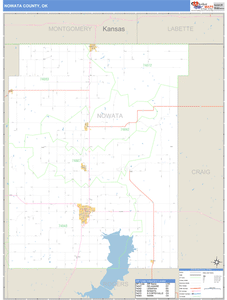 Nowata County, Oklahoma Zip Code Wall Map