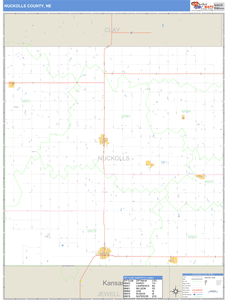 Nuckolls County, Nebraska Zip Code Wall Map