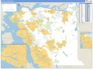 Oakland, California Metro Area Wall Map