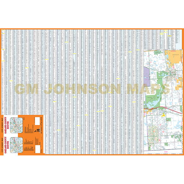 Oakland County South Street Map by GM Johnson Eastview