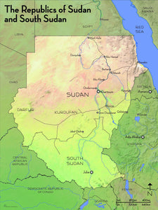 Physical Map of Sudan / South Sudan