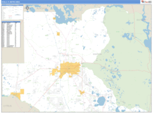 Ocala, Florida Metro Area Wall Map