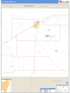 Ochiltree County, Texas Zip Code Wall Map