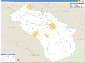 Oconee County, Georgia Zip Code Wall Map
