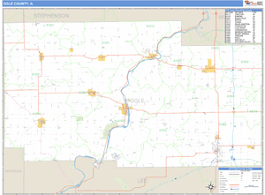 Ogle County, Illinois Zip Code Wall Map