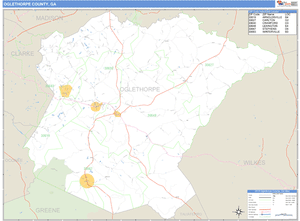 Oglethorpe County, Georgia Zip Code Wall Map