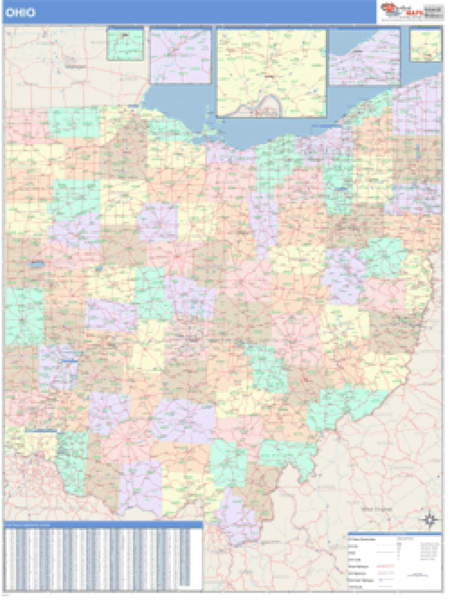 Ohio Business Wall Map Market Maps (IDI)