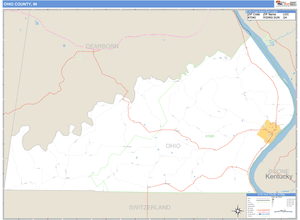 Ohio County, Indiana Zip Code Wall Map