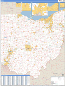 Ohio ZIP Code Wall Map