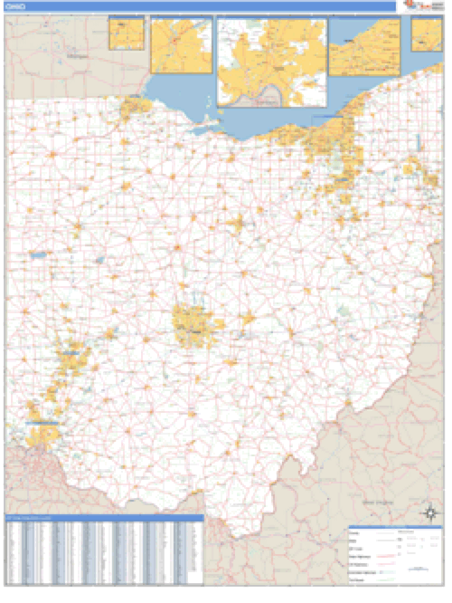 Ohio ZIP Code Wall Map Market Maps (IDI)