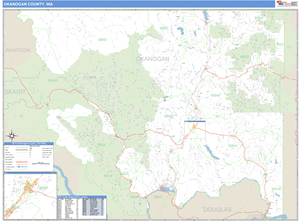 Okanogan County, Washington Zip Code Wall Map