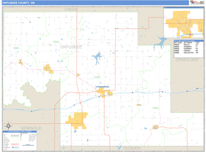 Okfuskee County, Oklahoma Zip Code Wall Map