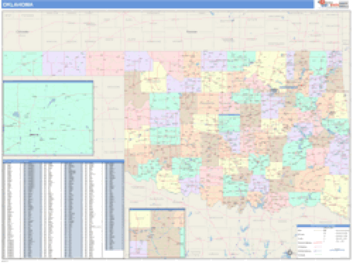 Oklahoma Business Wall Map Market Maps (IDI)