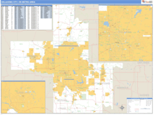 Oklahoma City, Oklahoma Metro Area Wall Map