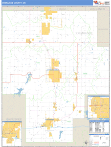 Okmulgee County, Oklahoma Zip Code Wall Map