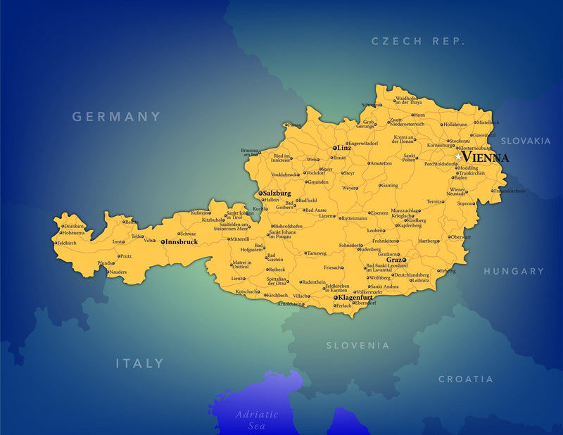 Austria Wall Map Maps.com