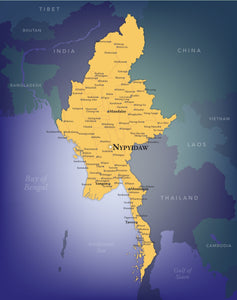 Burma (Myanmar) Wall Map