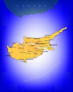 Cyprus Wall Map