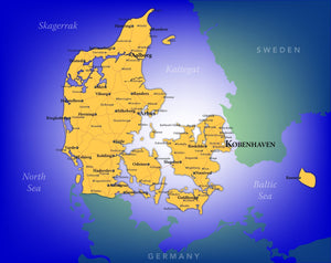Denmark Wall Map