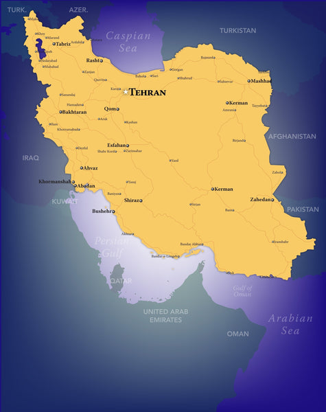 Iran Wall Map Maps.com
