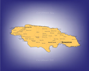 Jamaica Wall Map
