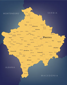 Kosovo Wall Map