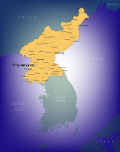 North Korea Wall Map