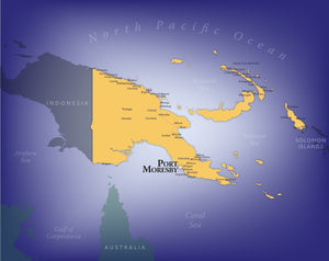 Papua New Guinea Wall Map